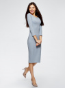 Платье облегающее с вырезом-лодочкой oodji для Женщины (синий), 14017001-6B/47420/7000M