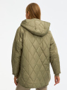 Куртка oversize с капюшоном oodji для Женщины (зеленый), 10207015/32754/6801N