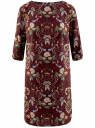 Платье принтованное прямого силуэта oodji для женщины (коричневый), 21900322-1/42913/4954F