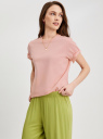 Футболка из мерсеризованного хлопка oodji для Женщины (розовый), 14701117-6/51634/4000N