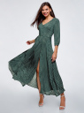 Платье макси на пуговицах oodji для женщины (зеленый), 11901148/24681/6912G