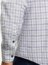 Рубашка хлопковая с длинным рукавом oodji для мужчины (серый), 3L310206M/51365N/2012C
