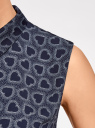Топ базовый из струящейся ткани oodji для женщины (синий), 14911006B/43414/7910O