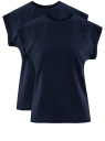 Комплект из двух хлопковых футболок oodji для женщины (синий), 14707001T2/46154/7900N