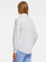 Рубашка хлопковая с нагрудными карманами oodji для Женщина (белый), 13K11043/49387/1000N