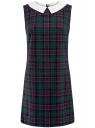 Платье из плотной ткани с воротником oodji для женщины (зеленый), 11910080/37836/6E47C