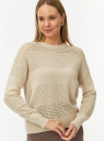 Джемпер фактурной вязки oodji для Женщины (бежевый) Джемпер фактурной вязки oodji для Женщины (бежевый), 63807409/52436/3300N