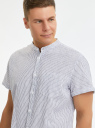 Рубашка из смесового льна с коротким рукавом oodji для Мужчины (белый), 3L420005M-2/50932N/1079S