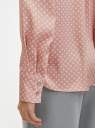 Блузка атласная свободного силуэта oodji для женщины (розовый), 11411245/51653/4012D
