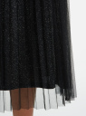 Юбка плиссе из сетки с люрексом oodji для женщины (черный), 14102023/24205/2991X