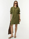 Платье из лиоцелла с рукавом 3/4 oodji для Женщины (зеленый) Платье из лиоцелла с рукавом 3/4 oodji для Женщины (зеленый), 12909074/50907/6600W