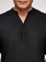Рубашка прямого силуэта изо льна oodji для мужчины (черный), 3B320002M-1/49987N/2900N