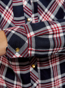 Блузка вискозная с заклепками на карманах oodji для женщины (синий), 13L01001/47352/7930C