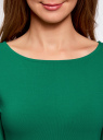 Платье трикотажное облегающего силуэта oodji для женщины (зеленый), 14001183B/46148/6D00N