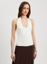 Топ-халтер трикотажный oodji для Женщины (белый), 24315014/45297/1200N
