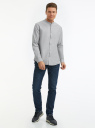 Рубашка хлопковая с воротником-стойкой oodji для мужчины (серый), 3L330008M/50866N/2310N