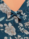 Платье принтованное с бантом на спине oodji для женщины (синий), 11900181-2/35271/7912F