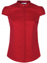 Рубашка с коротким рукавом из хлопка oodji для женщины (красный), 11403196-1/18193/4500N