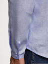 Рубашка льняная без воротника oodji для мужчины (синий), 3B320002M/21155N/7000N