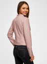 Куртка-косуха из искусственной кожи oodji для Женщина (розовый), 18A04011/43585/4A00N