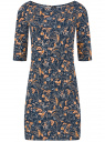 Платье трикотажное облегающего силуэта oodji для Женщины (синий), 14001121-4B/46943/7931E