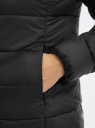 Куртка стеганая с воротником-стойкой oodji для женщины (черный), 10204075/33445/2900N
