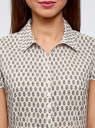 Рубашка хлопковая приталенная oodji для женщины (бежевый), 23K12001B/45510/1079E