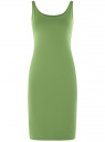 Платье-майка трикотажное oodji для женщины (зеленый), 14015007-8B/46944/6200N