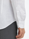 Рубашка из смесового льна с длинным рукавом oodji для мужчины (белый), 3L330009M/50932N/1000N