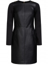 Платье из искусственной кожи комбинированное oodji для женщины (черный), 11902146/42008/2900N
