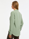 Блузка прямого силуэта с нагрудным карманом oodji для женщины (зеленый), 11411134-1B/46123/6204N