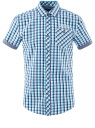 Рубашка клетчатая с отворотами на рукавах oodji для мужчины (синий), 3L410119M/34319N/7575C