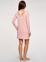 Платье трикотажное с завязками на спине oodji для Женщины (розовый), 59801021/46158/4119P