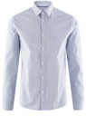 Рубашка приталенная из хлопка oodji для мужчины (синий), 3L110300M/19370N/1079G