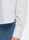 Рубашка оверсайз укороченная oodji для женщины (белый), 13K11033-2/51102/1000N