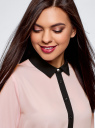 Блузка базовая из струящейся ткани oodji для женщины (розовый), 11400368-7B/43414/4029B