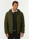 Куртка стеганая с капюшоном oodji для Мужчины (зеленый) Куртка стеганая с капюшоном oodji для Мужчины (зеленый), 1B112029M/50223/6801N
