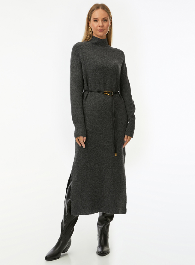 Платье макси вязаное с шерстью oodji для Женщины (серый) Платье макси вязаное с шерстью oodji для Женщины (серый), 63907215/52480/2500M