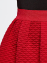 Юбка из фактурной ткани на эластичном поясе oodji для женщины (красный), 14100019-2/45990/4500N
