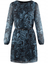 Платье из струящейся ткани с ремнем oodji для женщины (серый), 11900150-16B/42816/2329O
