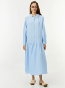 Платье макси из смесового льна oodji для Женщины (синий) Платье макси из смесового льна oodji для Женщины (синий), 11911055/50951/7000N