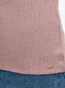 Водолазка хлопковая с коротким рукавом oodji для Женщины (розовый), 15E11011/48037/4A01N