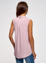 Топ вискозный с рубашечным воротником oodji для женщины (фиолетовый), 14911009B/26346/4000N