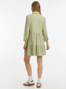 Платье ярусное свободного силуэта oodji для Женщина (зеленый), 12C11010/46955/6000N