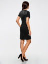 Платье трикотажное с верхом из искусственной кожи oodji для женщины (черный), 14011008/43060/2900N