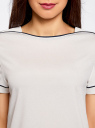 Блузка прямая из струящейся ткани oodji для женщины (белый), 21411122/26546/1279B
