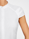 Рубашка с коротким рукавом из хлопка oodji для женщины (белый), 11403196-3/26357/1000N