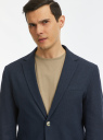 Пиджак прямого силуэта из смесового льна oodji для мужчины (синий), 2L510067M-1/50980/7900N