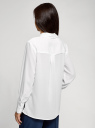Блузка прямого силуэта из струящейся ткани oodji для женщины (белый), 11411216/36215/1200N