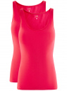 Комплект из двух базовых маек oodji для женщины (розовый), 24315001T2/46147/4D00N